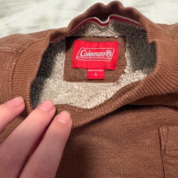Coleman Cozy Faux Shearling Lined Crew - Taupe Lining - Picture 3 of 3